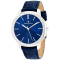 Christian Van Sant Men's Octavius Slim Blue Dial, White Bezel, Blue
Leather Strap Watch