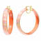 14K Yellow Gold Over Sterling Silver Large Iridescent Acrylic Hoops in Orange