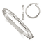 Sterling Silver Diamond-cut 6mm Bangle and 4mm Hoop Earring Set