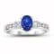 1.40ctw Oval Sapphire and Diamond Ring in 14k White Gold