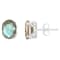 8x6mm Oval Labradorite Rhodium Over Sterling Silver Stud Earrings