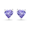 Lavendar Tanzanite Rhodium Over Sterling Silver Heart Stud Earrings 0.9ctw