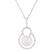 10-11mm Button White Cultured Freshwater Pearl and CZ Rhodium Over
Sterling Silver Pendant