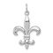 Rhodium Over 14k White Gold Solid Polished 3D Fleur-De-Lis Charm