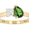 Chrome Diopside And Moissanite Ring In 18K Gold Over Sterling Silver