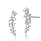 CZ Cluster Stud Earrings In Sterling Silver