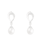7.5-8mm White Cultured Freshwater Pearl Rhodium Over Sterling Silver Earrings