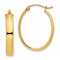 14k Yellow Gold 1" Oval Hoop Earrings