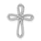 Rhodium Over 14k White Gold Diamond Cross Pendant