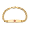 14k Yellow Gold Medical Soft Diamond Shape Red Enamel Mariner Link ID Bracelet