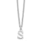 Rhodium Over Sterling Silver Cutout Letter S Initial Necklace