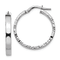 Rhodium Over 14k White Gold Polished and Diamond-Cut Edge 1 1/16"
Medium Hoop Earrings