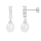 7-8mm White Cultured Freshwater Pearl and Cubic Zirconia Rhodium Over
Sterling Silver Earrings