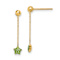 14k Yellow Gold Children's Green Enameled Star Chain Dangle Earrings
