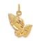 14k Yellow Gold Textured Praying Hands Charm Pendant