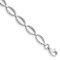 Rhodium Over 10k White Gold 5mm Polished and Textured Oval Link Bracelet
