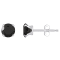 5mm Round Black Onyx Rhodium Over 10k White Gold Stud Earrings