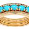 Turquoise And Solid Band Ring Set Of 3 In 18K Gold Over Sterling Silver 0.83ctw