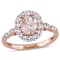Morganite, White Topaz and Diamond 14K Rose Gold Ring 1.83ctw