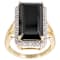 Black Spinel Cocktail Ring In 18K Gold Over Sterling Silver 11.24ctw