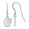 Rhodium Over Sterling Silver MLB LogoArt Baltimore Orioles Dangle Earrings