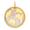 14k Yellow Gold Polished Mother of Pearl Earth Pendant