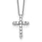 Rhodium Over 10k White Gold 0.33 ctw Diamond Cross Pendant with 18 inch
Cable Chain