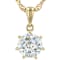 Diamond Simulant Heptagon Pendant Necklace In 18K Gold Over Sterling
Silver 2.51ct