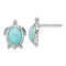 Rhodium Over Sterling Silver Amazonite Turtle Post Earrings
