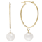 Freshwater Pearl Long Drop Earrings In Solid 14K Gold