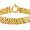 Flat Byzantine Link Bracelet In 18K Gold Over Bronze