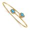 14k Yellow Gold and Rhodium Over 14k Yellow Gold Polished Diamond and
Blue Topaz Flexible Bangle