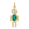 10k Yellow Gold Tanzanite Simulant December Birthstone and Clear Cubic
Zirconia Boy Charm