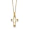 14K Yellow Gold Polished Cubic Zirconia Cross Pendant Necklace
