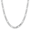 14K White Gold 7.5mm Flat Figaro Chain Necklace