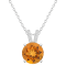 8mm Round Citrine With Diamond Accents Rhodium Over Sterling Silver
Pendant with Chain