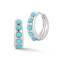 Rachel Zoe Lab-Created Turquoise Graduated Hoop Earrings in Rhodium Over
Sterling Silver