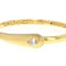 Polished CZ Round And Pear Bangle Bracelet In 18K Gold Over Sterling Silver