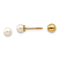 14K Yellow Gold Reversible 3.75-4mm Freshwater Cultured Pearl and Gold
Bead Earrings