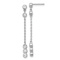 Rhodium Over 14k White Gold Cubic Zirconia Chain Link Dangle Earrings