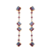 White Baguette Diamond & Color Stone, 10K Pink Gold Dangle Earring
1/6 Ctw