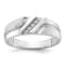 Rhodium Over 10K White Gold Men's Polished, Satin and Grooved 5-Stone
Diamond Ring 0.06ctw
