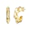 Twisted Open Hoop Earrings In 14K Gold Over Brass