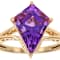 Amethyst Kite Solitaire Ring In 18K Gold Over Sterling Silver 2.65ct