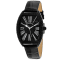 Christian Van Sant Women's Chic Black Dial, Black Leather Strap Watch