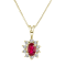 0.35ctw Ruby and Diamond Pendant 14k Yellow Gold