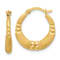 14k Yellow Gold Polished and Satin 11/16" Hoop Earrings