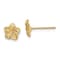 14k Yellow Gold Textured 7.2mm Plumeria Flower Stud Earrings