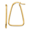 14k Yellow Gold 1 3/16" Polished Triangle Hoop Earrings