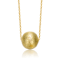 Textured Ball Station Necklace In 14K Gold Over Brass 16 Inch